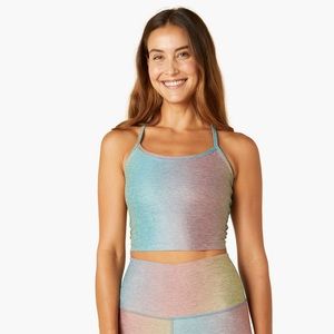 Beyond Yoga Silver Mist Prismatic SoftMark Slim Racerback Cropped Tank
